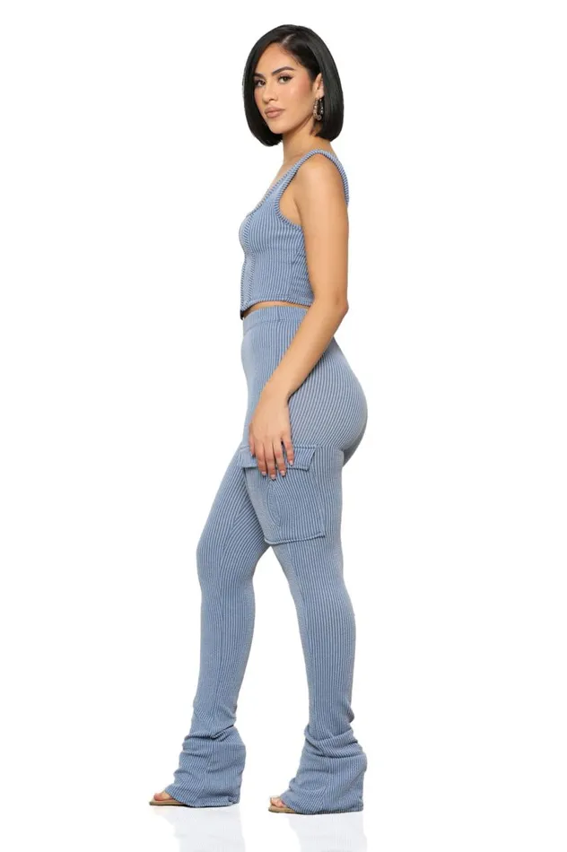 Lilly039s Kloset Sets Women The One Ribbed Set Blue FINAL SALE