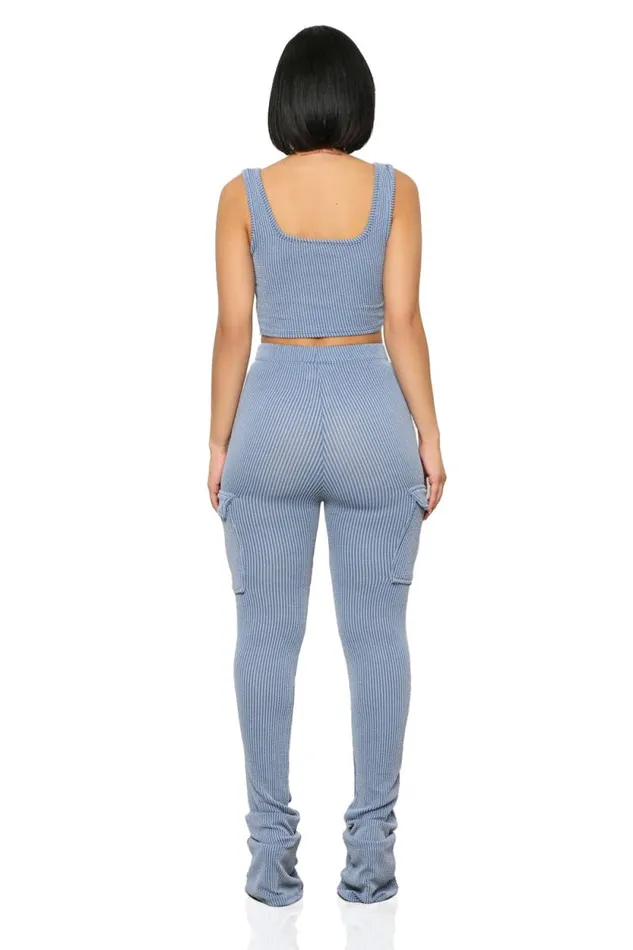 Lilly039s Kloset Sets Women The One Ribbed Set Blue FINAL SALE