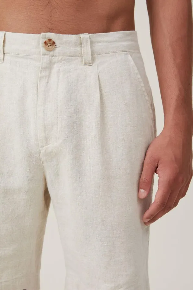 Linen Pleat Short Oatmeal Men Cotton On Shorts Linen Pleat Short Oatmeal Men Cotton On Shorts