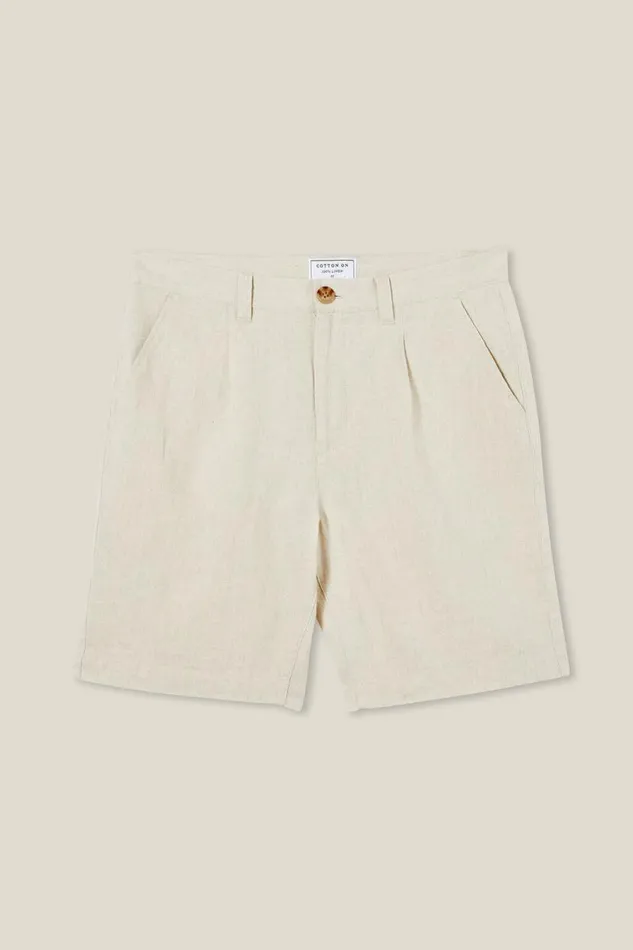 Linen Pleat Short Oatmeal Men Cotton On Shorts Linen Pleat Short Oatmeal Men Cotton On Shorts