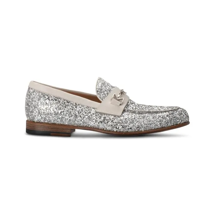 Loafers Men Moreschi FOR HIM 8211 Silver Glitter Loafer