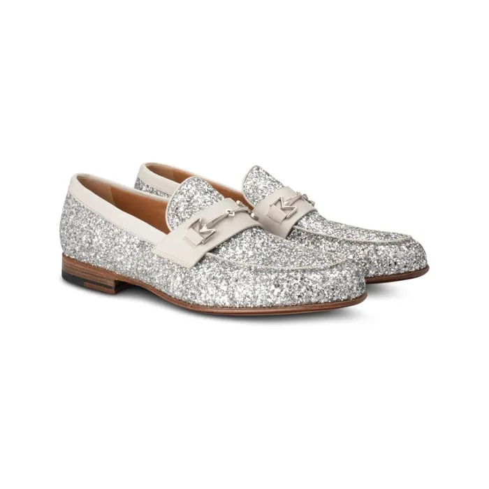 Loafers Men Moreschi FOR HIM 8211 Silver Glitter Loafer