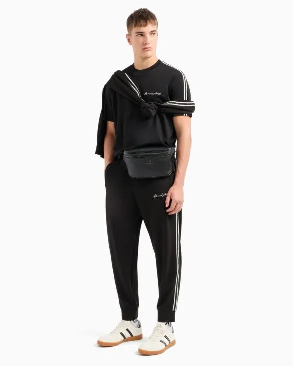 Logo Signature Joggers Black Men Armani Matching Sets Logo Signature Joggers Black Men Armani Matching Sets