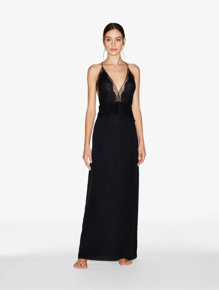 Long Silk Nightgown With Leavers Lace Sleepwear La Perla Slips and Dresses