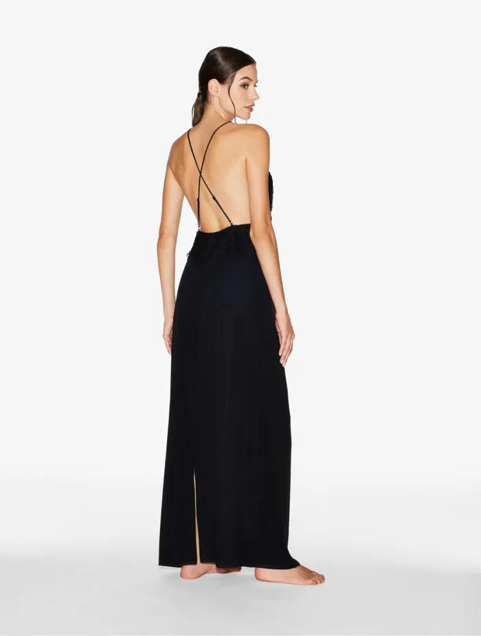 Long Silk Nightgown With Leavers Lace Sleepwear La Perla Slips and Dresses