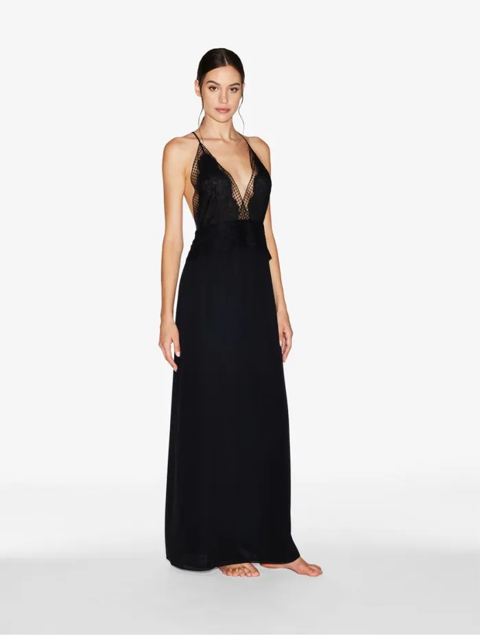 Long Silk Nightgown With Leavers Lace Sleepwear La Perla Slips and Dresses