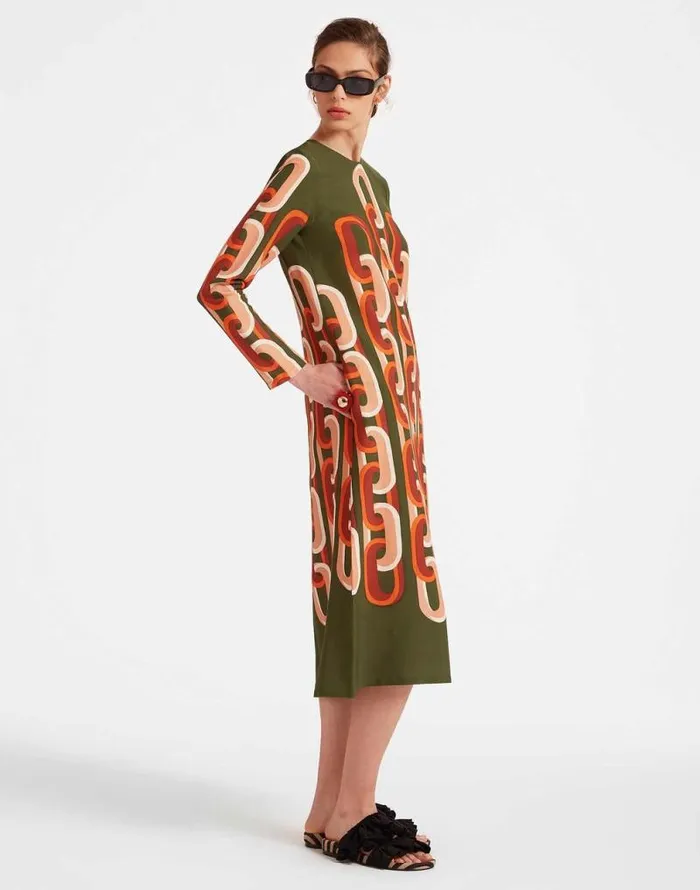 Long Sleeve Midi Swing Dress Prometheus Place Camouflage Women La Double J Dresses Long Sleeve Midi Swing Dress Prometheus Place Camouflage Women La Double J Dresses