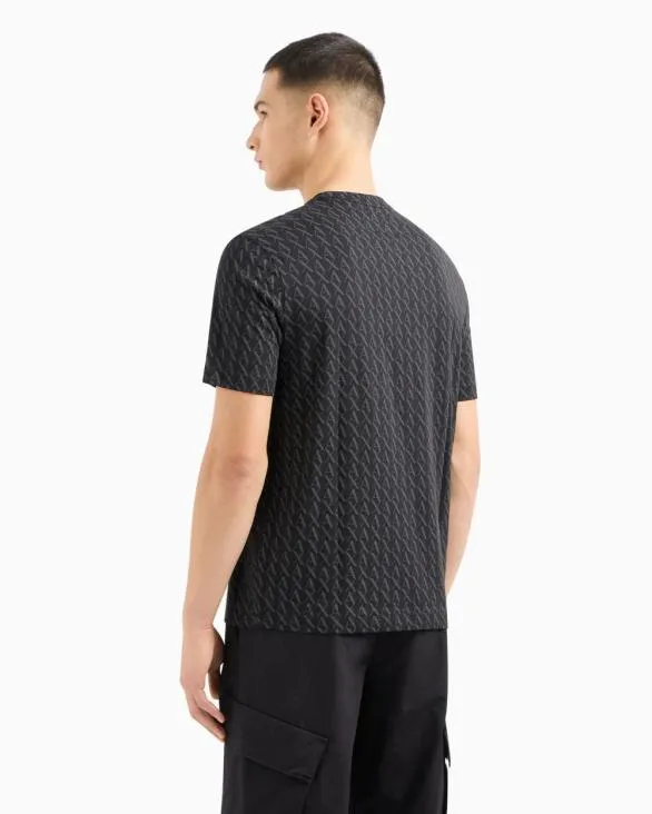 Long Sleeve Tshirt With Logo Prints Black Men Armani Matching Sets Long Sleeve Tshirt With Logo Prints Black Men Armani Matching Sets