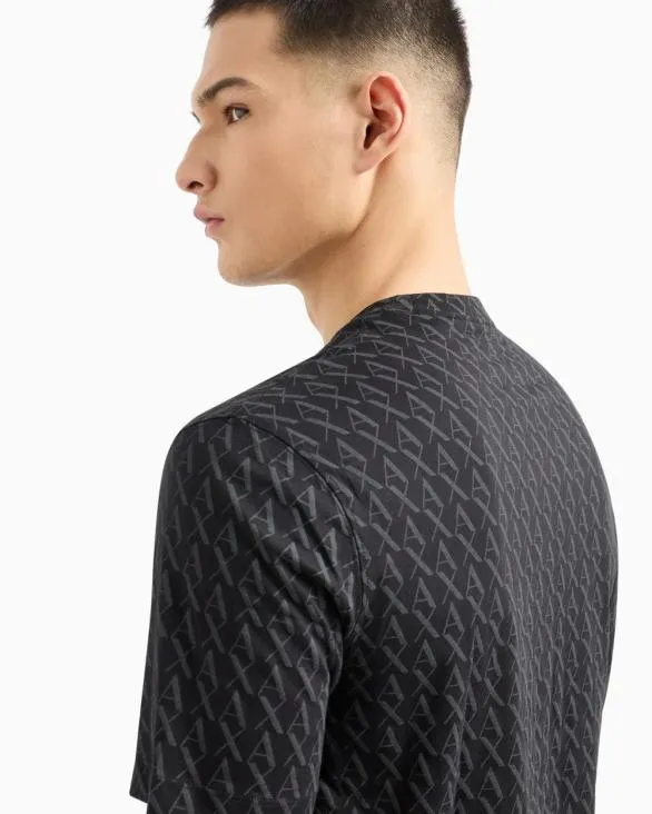 Long Sleeve Tshirt With Logo Prints Black Men Armani Matching Sets Long Sleeve Tshirt With Logo Prints Black Men Armani Matching Sets