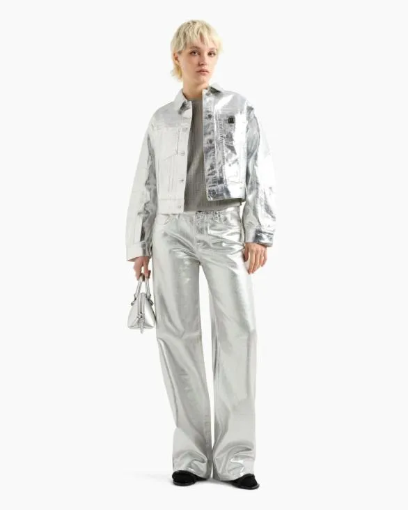 Longsleeved Sweater In Lurex Yarn Silver Women Armani Knitwear Longsleeved Sweater In Lurex Yarn Silver Women Armani Knitwear