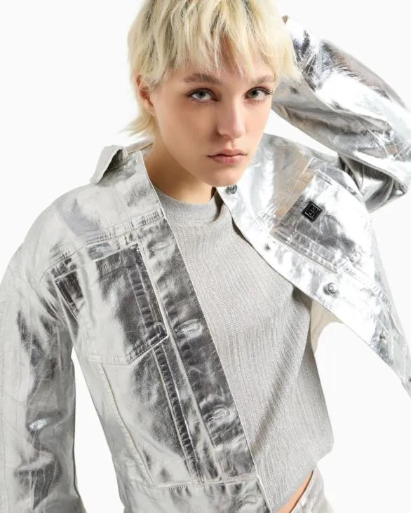 Longsleeved Sweater In Lurex Yarn Silver Women Armani Knitwear Longsleeved Sweater In Lurex Yarn Silver Women Armani Knitwear