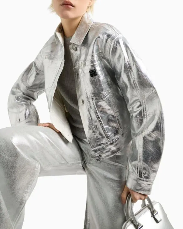 Longsleeved Sweater In Lurex Yarn Silver Women Armani Knitwear Longsleeved Sweater In Lurex Yarn Silver Women Armani Knitwear