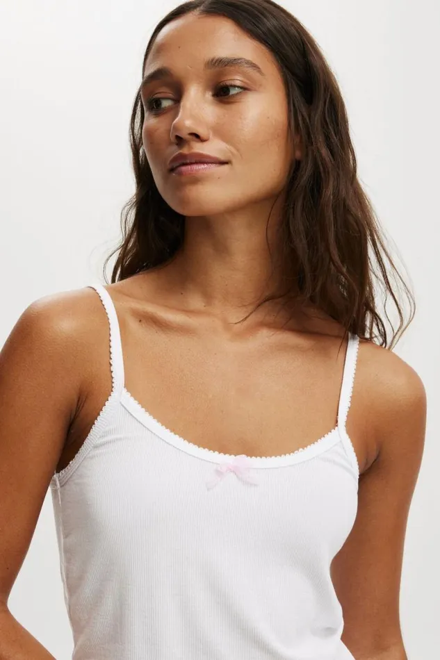 Longline Rib Sleep Tank White Women Cotton On Tops
