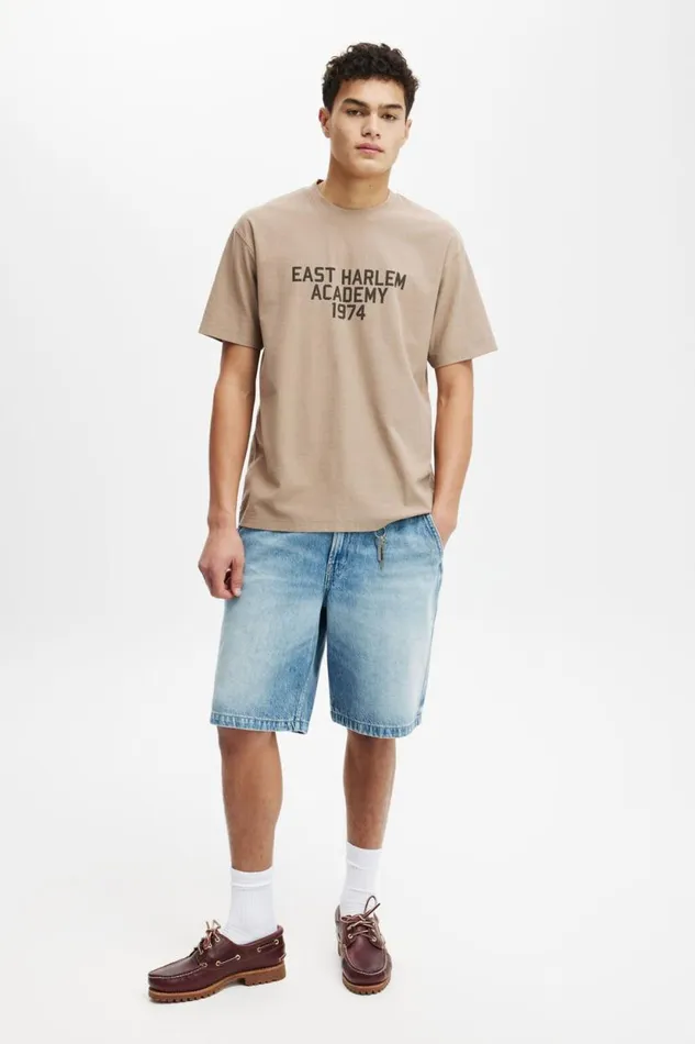Loose Fit College TShirt Taupeeast Harlem 1974 Men Cotton On Tees and Tanks Loose Fit College TShirt Taupeeast Harlem 1974 Men Cotton On Tees and Tanks