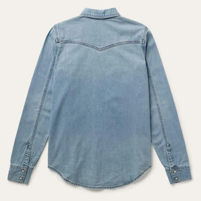 Loose Fit Denim Shirt Blue Women Stetson Denim Shirts
