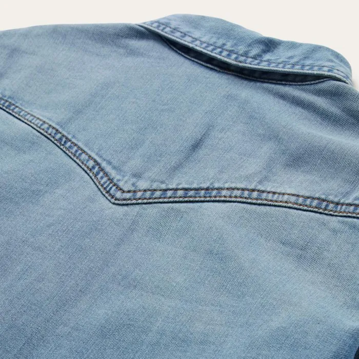 Loose Fit Denim Shirt Blue Women Stetson Denim Shirts