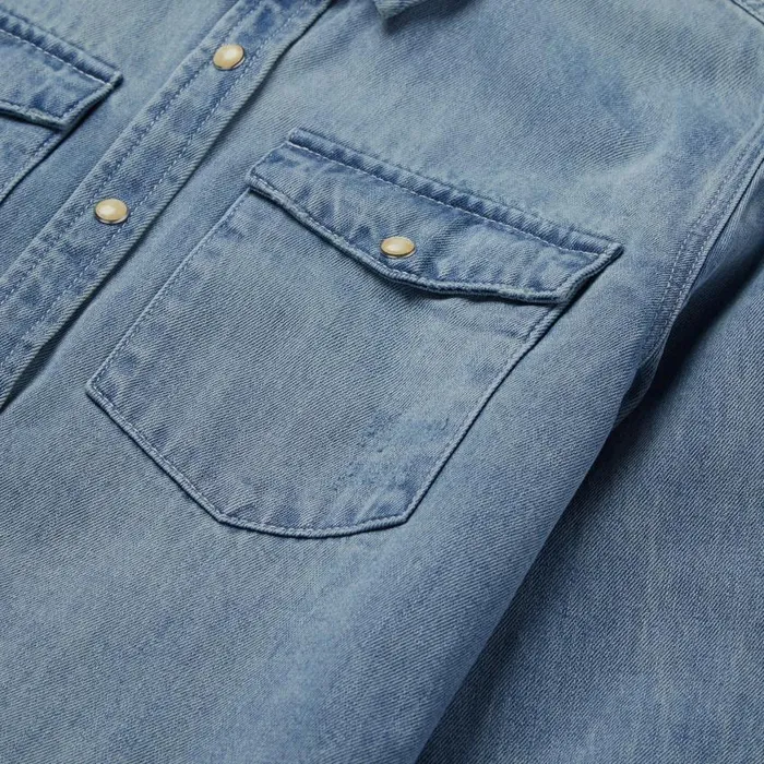 Loose Fit Denim SnapFront Shirt Blue Women Stetson Denim Shirts
