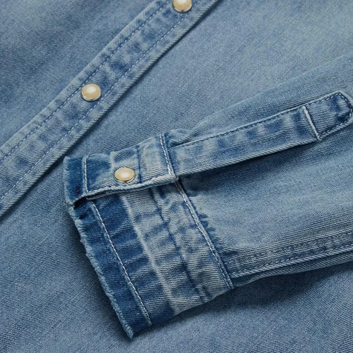 Loose Fit Denim SnapFront Shirt Blue Women Stetson Denim Shirts