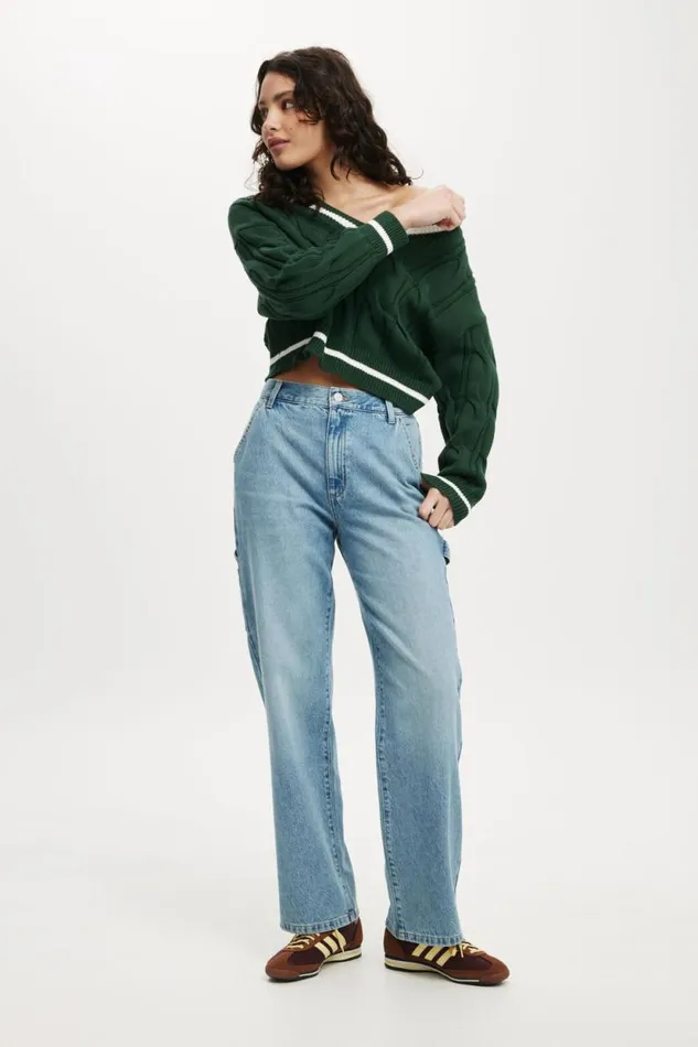 Loose Straight Jean Bells Bluecarpenter Women Cotton On Pants