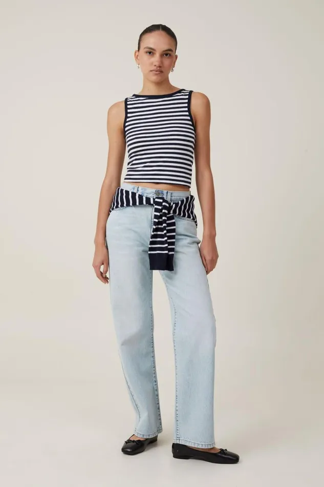 Loose Straight Jean Pearl Blue Women Cotton On Pants