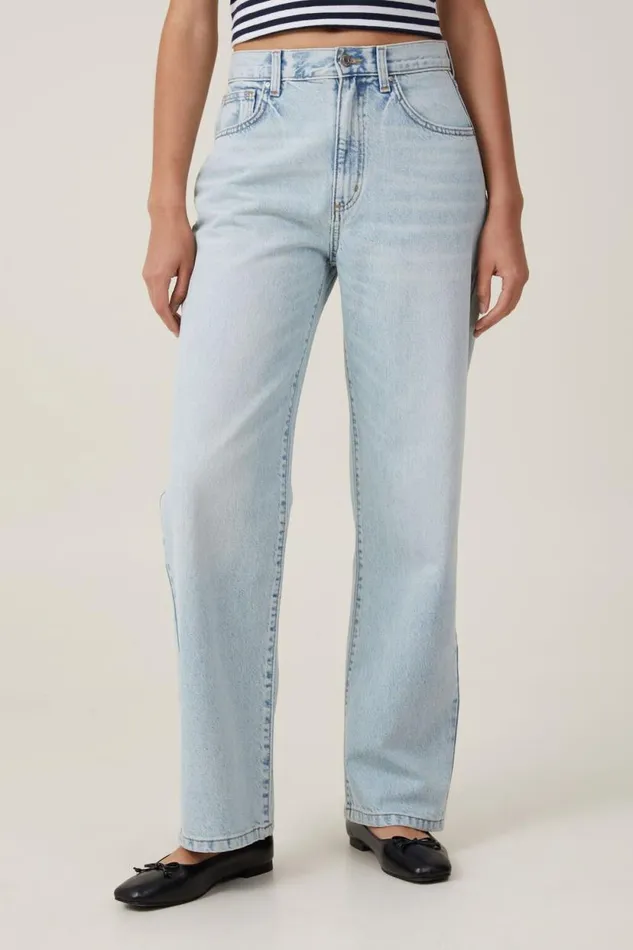 Loose Straight Jean Pearl Blue Women Cotton On Pants Loose Straight Jean Pearl Blue Women Cotton On Pants