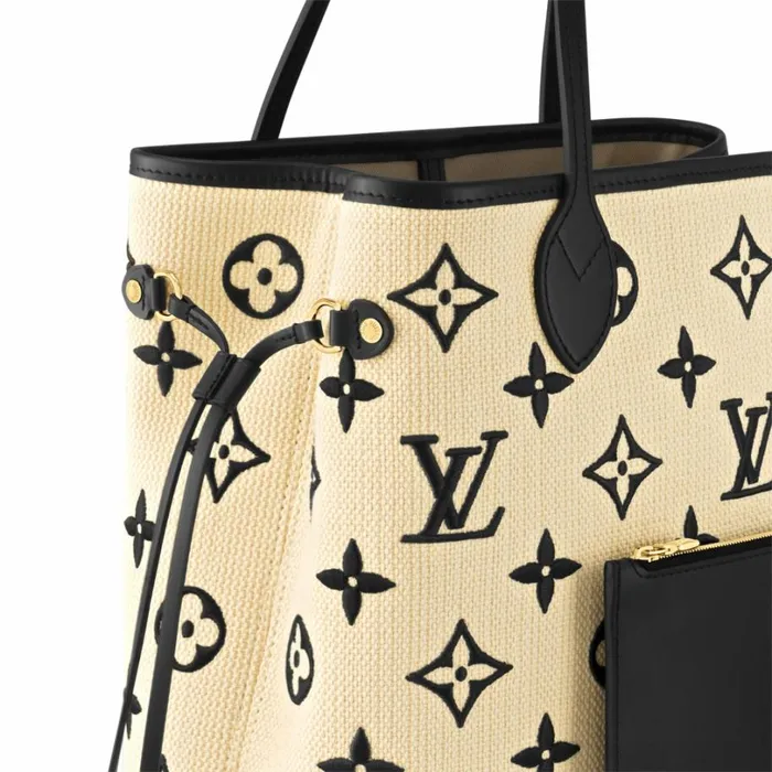 Louis Vuitton Neverfull Bag Louis Vuitton M22838 Neverfull MM Lotus Cotton Black Beige 8211 Louis Vuitton Handbag Store 8211 Women