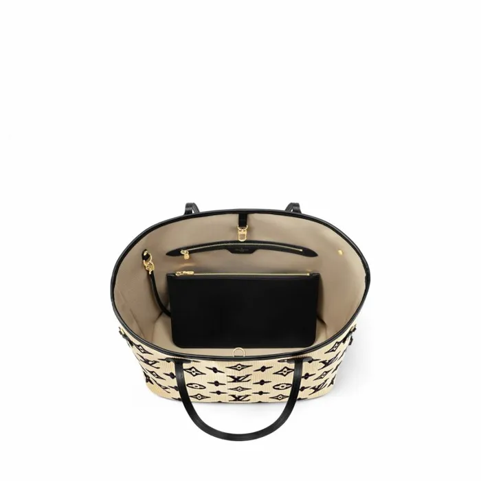 Louis Vuitton Neverfull Bag Louis Vuitton M22838 Neverfull MM Lotus Cotton Black Beige 8211 Louis Vuitton Handbag Store 8211 Women
