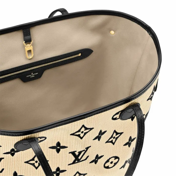 Louis Vuitton Neverfull Bag Louis Vuitton M22838 Neverfull MM Lotus Cotton Black Beige 8211 Louis Vuitton Handbag Store 8211 Women