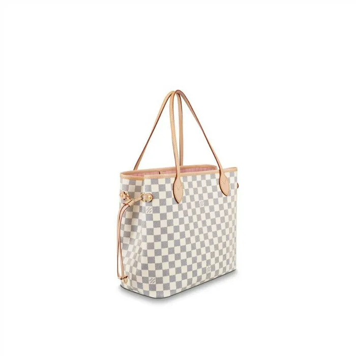 Louis Vuitton Neverfull Bag Louis Vuitton N41605 Neverfull MM Rose Ballerine Damier Azur Canvas 8211 Louis Vuitton Handbag Store 8211 Women