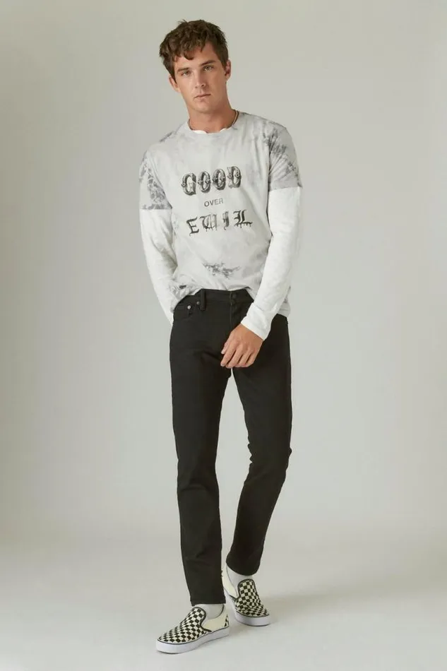 Lucky Brand 110 Slim Advanced Stretch Jean Black Rinse Men Jeans