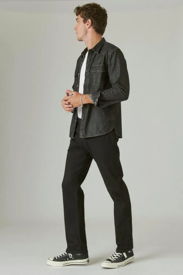 Lucky Brand 223 Straight Advanced Stretch Jean Black Rinse Men Jeans