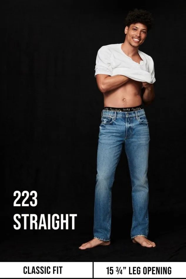Lucky Brand 223 Straight Advanced Stretch Jean Black Rinse Men Jeans
