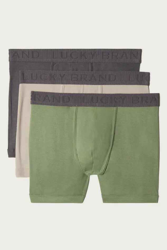 Lucky Brand 3 Pack Cotton Viscose Boxer Briefs Multi Men Underwear and Sleepwear