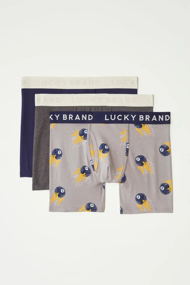 Lucky Brand 3 Pack Stretch Boxer Briefs Multi Men Underwear and Sleepwear