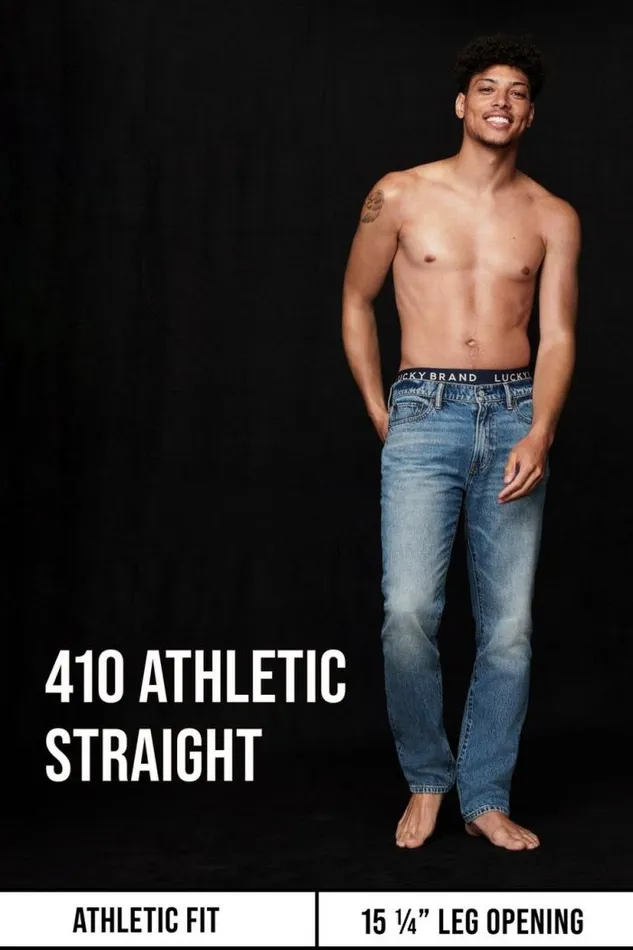 Lucky Brand 410 Athletic Straight Comfort Stretch Jean Hanover Men Jeans
