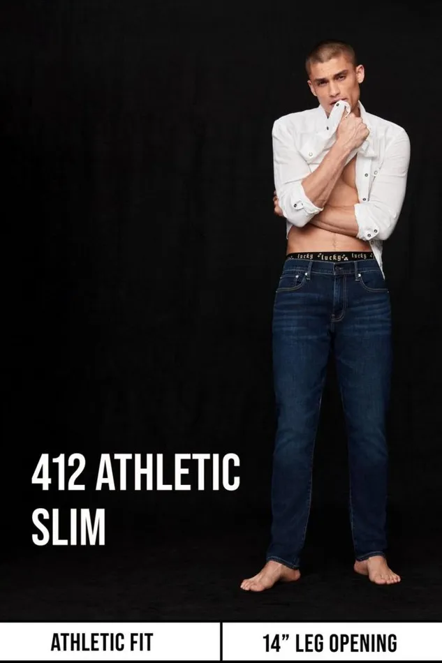 Lucky Brand 412 Athletic Slim Coolmax Jean Seneca Men Jeans