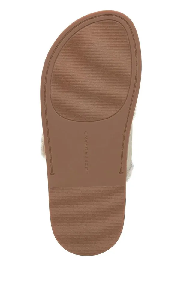 Lucky Brand Alffie Denim Slide Medium Light Beige Women Shoes
