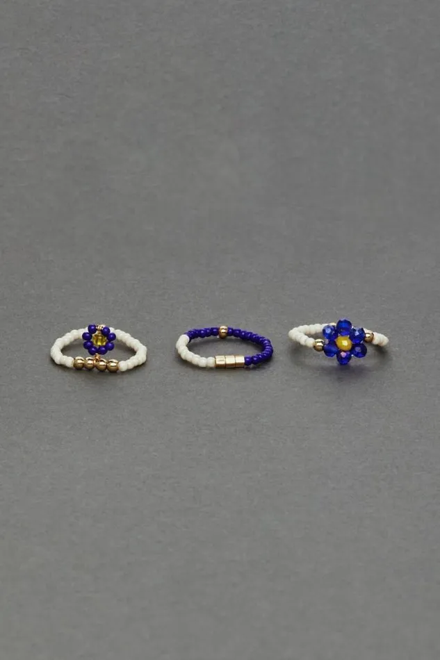 Lucky Brand Beaded Camp Daisy Ring Gold Women Jewelry