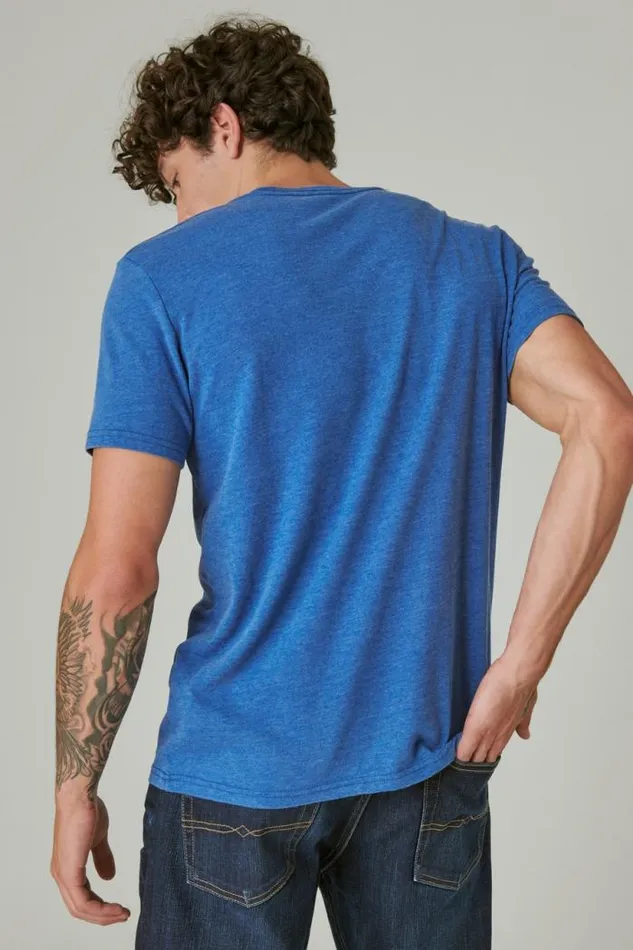 Lucky Brand Blue Moon Tee Monaco Blue Men Graphic Tees
