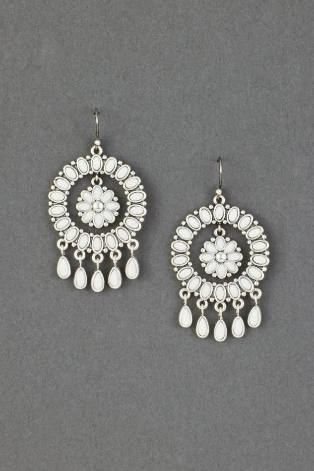 Lucky Brand Bone Statement Drop Earring Silver Women Jewelry