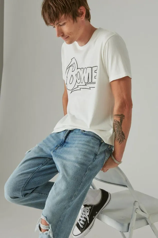Lucky Brand Bowie Photo Marshmallow Men Graphic Tees
