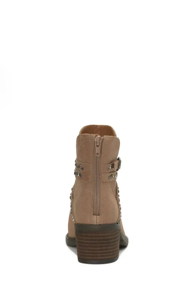 Lucky Brand Callam Studded Strap Bootie Medium Dark Beige Women Shoes