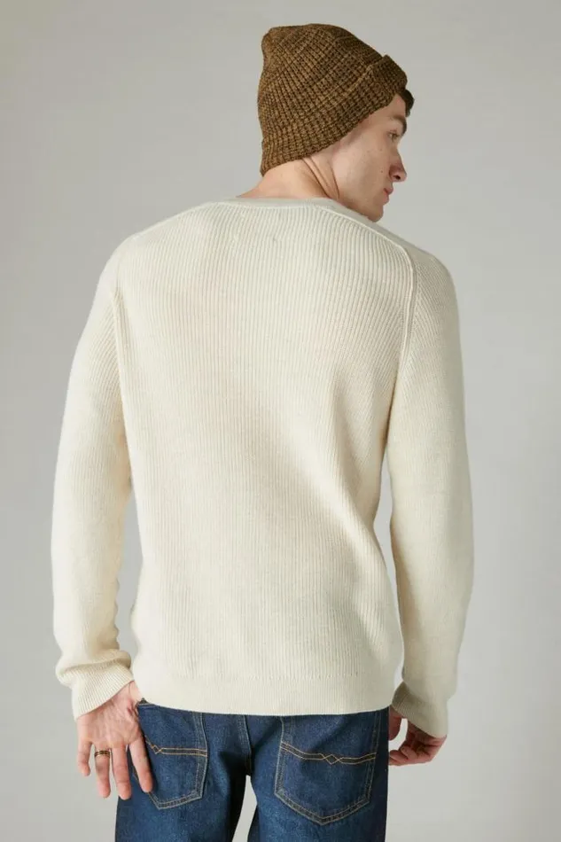 Lucky Brand Cloud Soft Vneck Sweater Straw Heather Men Sweaters