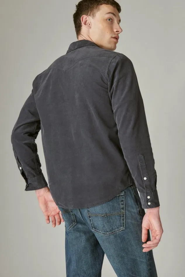 Lucky Brand Corduroy Western Long Sleeve Shirt Parisian Nights Men ButtonDowns