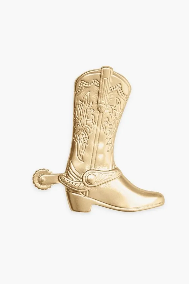 Lucky Brand Cowboy Boot Pin Gold Women Jewelry