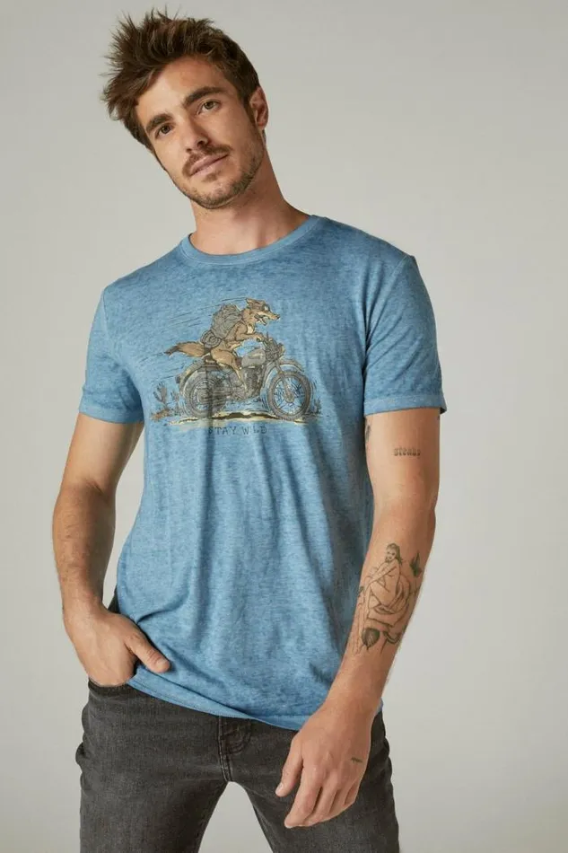 Lucky Brand Coyote Biker Tee Allure Men Graphic Tees