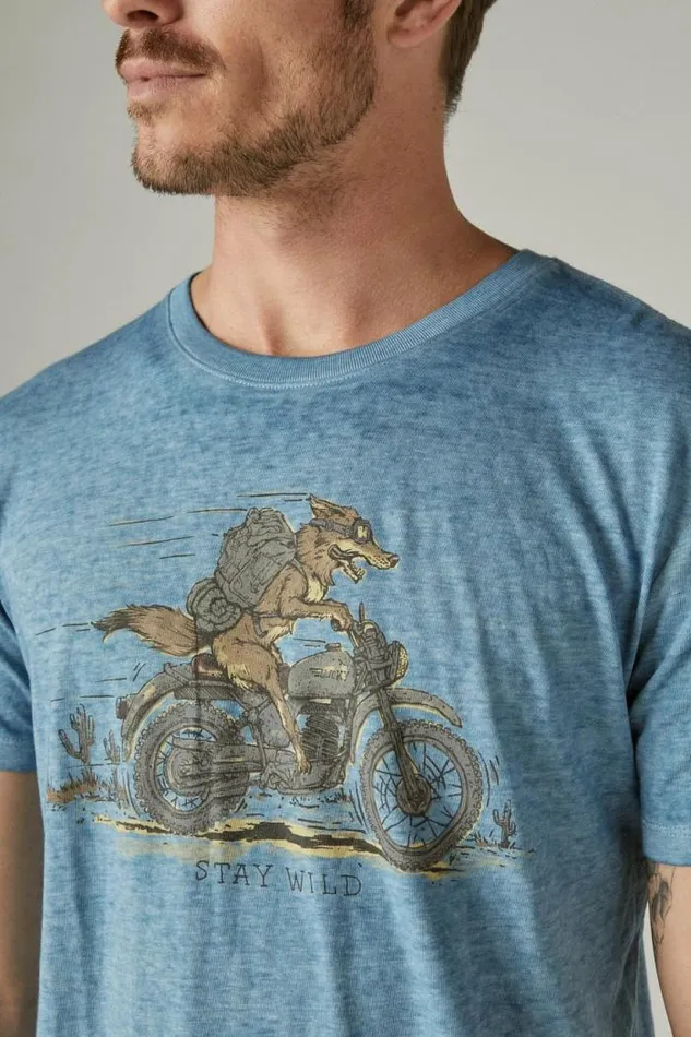 Lucky Brand Coyote Biker Tee Allure Men Graphic Tees