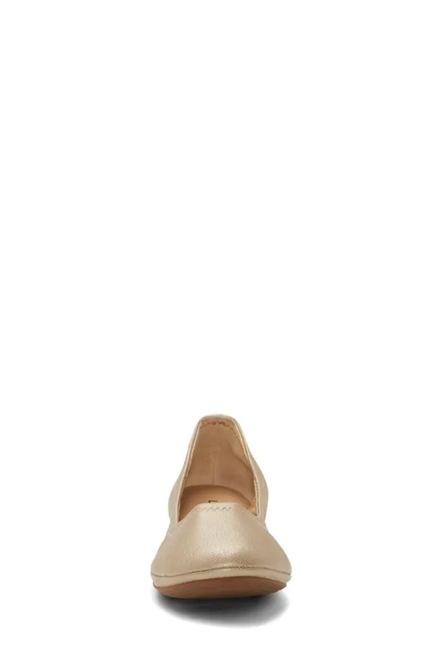Lucky Brand Emmie Leather Flats Gold Women Shoes