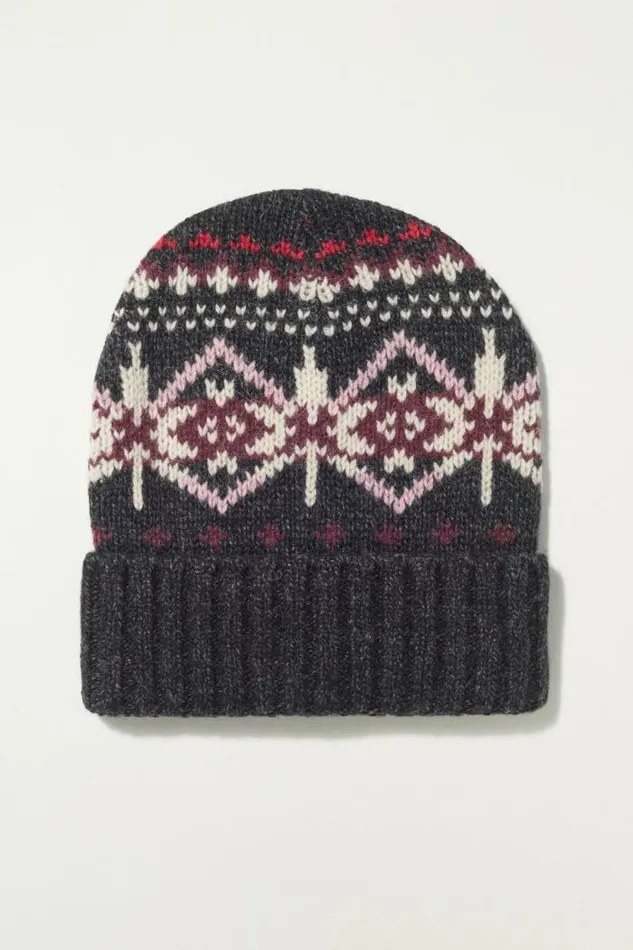 Lucky Brand Fair Isle Beanie Dark Heather Grey Co Women Hats