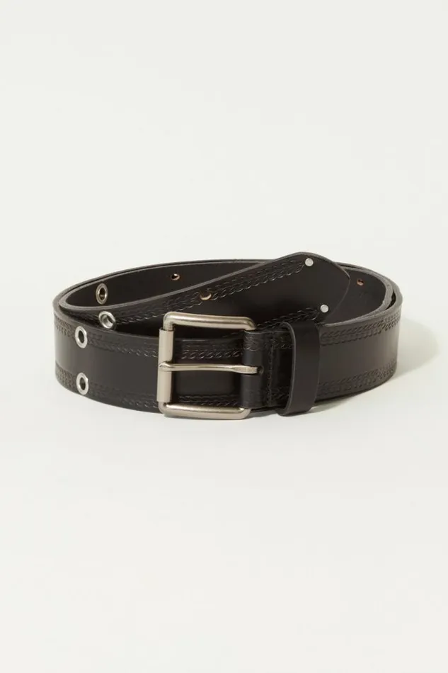 Lucky Brand Grommet And Embossed Belt Grey Men Belts